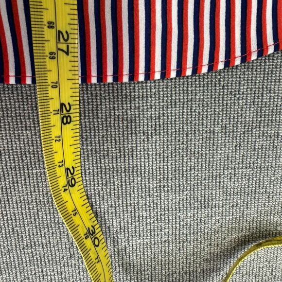 Cabi Women Stripes Blouse Small Red Blue White Long Sleeve Resortwear Valentines - Picture 7 of 13